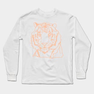 Peach Fuzz Minimal Tiger Face Long Sleeve T-Shirt